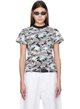 Still Kelly 女士 T恤 灰色 Camo Baby T 恤