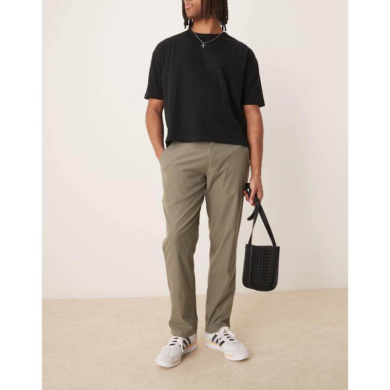 Abercrombie  Fitch 男士 长裤 直筒精细剪裁橄榄绿裤子