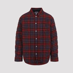 White 米白色格纹纽扣衬衫 男士 夹克 FW25 Off