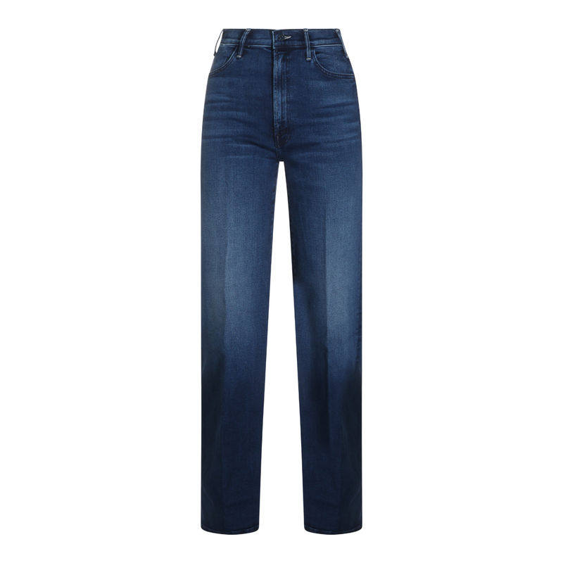 Mother Denim 女士 FW26 牛仔长裤 HUSTLER SNEAK 蓝色卷边牛仔裤