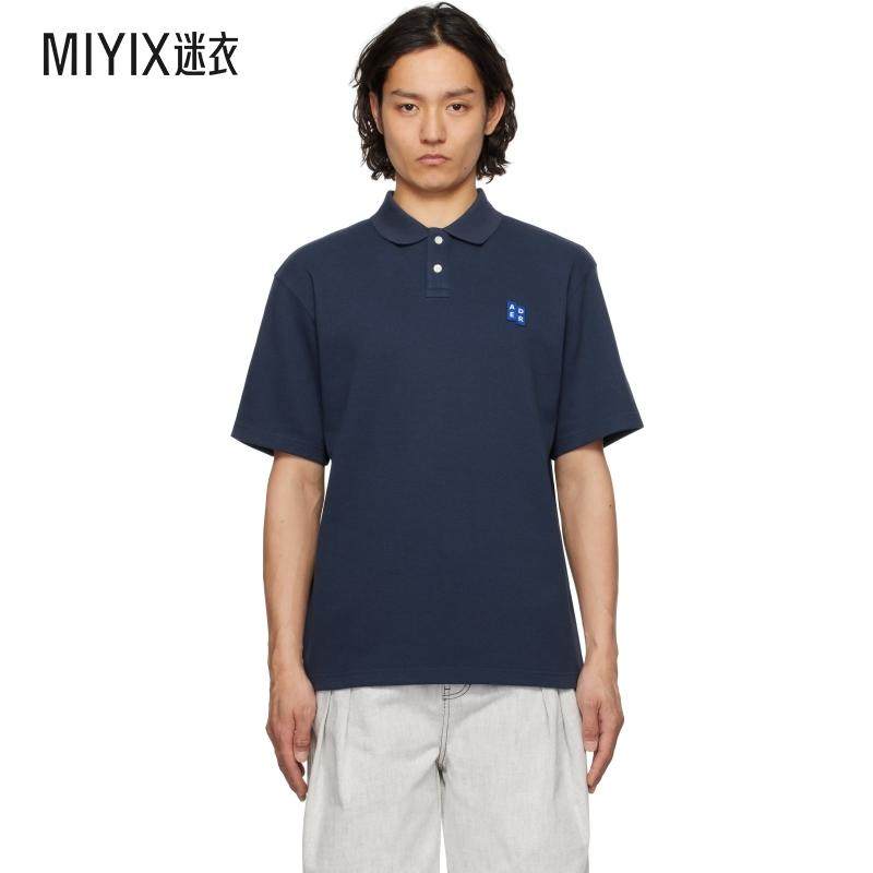Ader Error 男款海军蓝 Sig; TRS Tag 04 Polo 衫 迷衣时尚