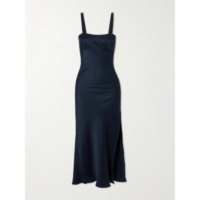 Victoria Beckham 维多利亚·贝克汉姆 女士 中长连衣裙 拼接缎面