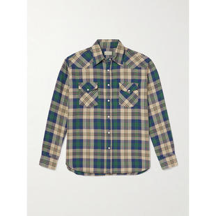 kapital 男士 SS26 衬衫 Columbia 格纹棉质法兰绒西部风格衬衫