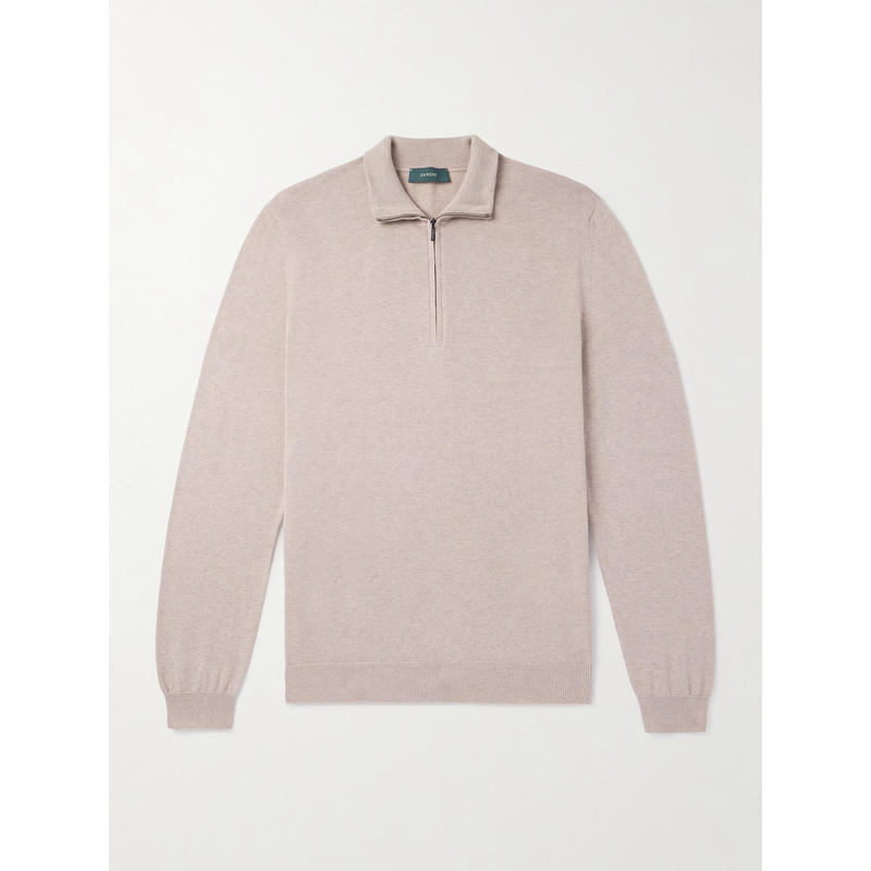 Slowear 男士 FW25 毛衣 Zanone 修身棉质拉链毛衣