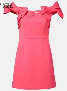 Rebecca Vallance 女款crêpe 蝴蝶结装饰迷你连衣裙 迷衣时尚