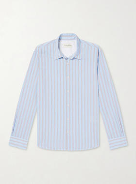 Officine Générale 男士 SS26 衬衫 Giacomo 条纹棉质府绸衬衫