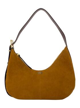 Ganni 甘尼 女士 FW26 单肩包 水饺型束带中号合成树脂棕色肩包
