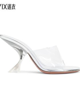 【秋季新品】Amina Muaddi Taylor Glass 90 凉鞋女款 迷衣时尚