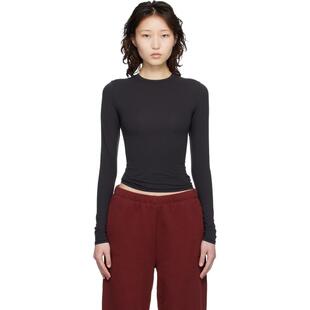 SKIMS 女士 T恤 黑色 Fits Everybody 长袖