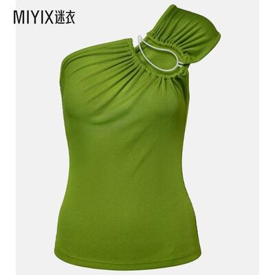 Christopher Esber 女款佩斯利不对称褶皱上衣 迷衣时尚