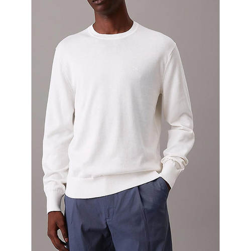 Calvin Klein 男士 FW25 毛衣 MEN 白色棉质运动衫