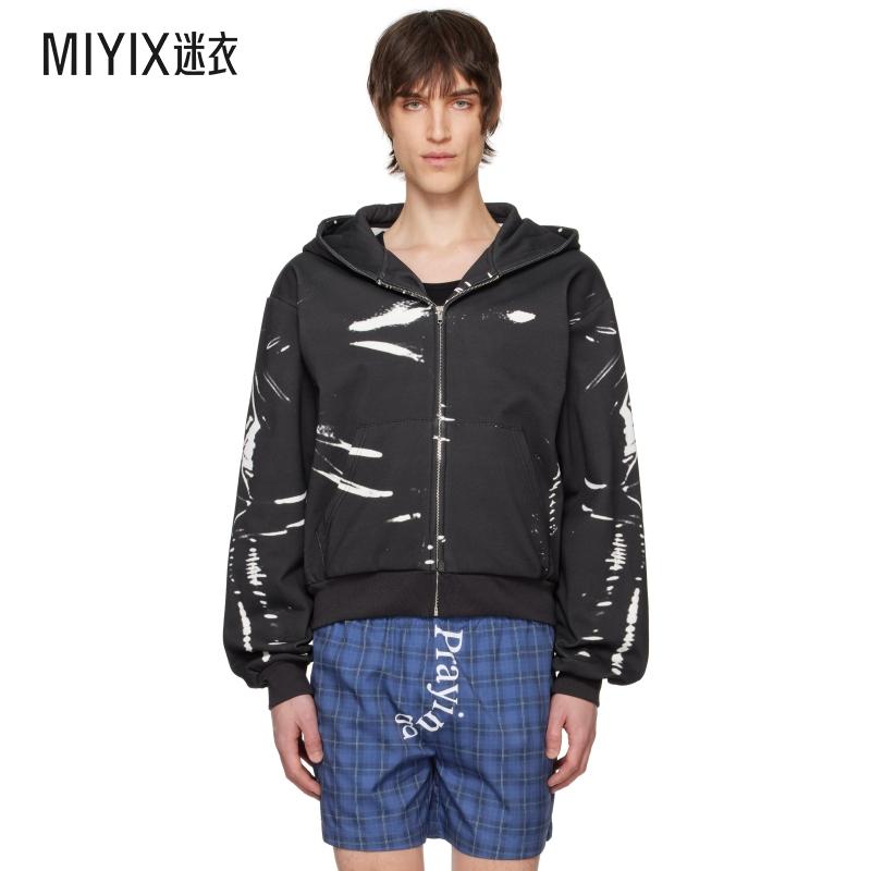 Praying 男款黑色 Latex Printed 连帽衫 迷衣时尚