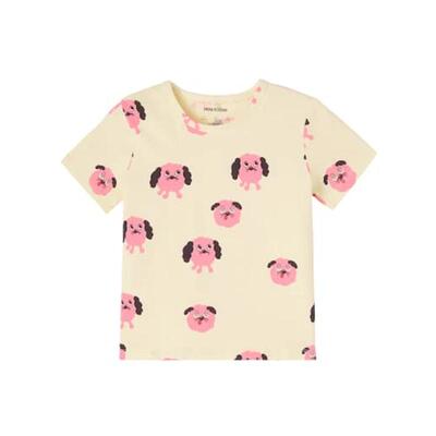 Mini Rodini 女童 T恤 Doggies 印花棉混纺童装
