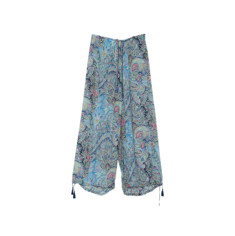 Etro 艾绰 女士 SS26 长裤 佩斯利松紧带束腰