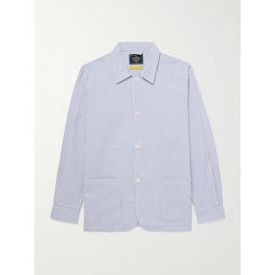 PORTUGUESE FLANNEL 男士 FW25 夹克 条纹棉质泡泡纱衬衫式衬衫