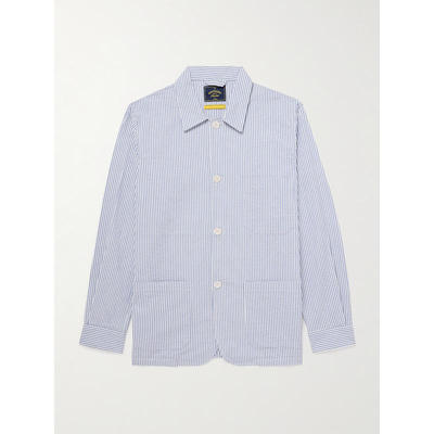 PORTUGUESE FLANNEL 男士 FW25 夹克 条纹棉质泡泡纱衬衫式衬衫