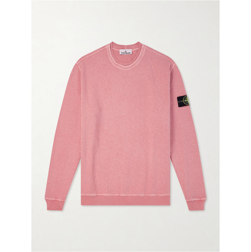 Stone Island 石头岛 男士 卫衣 Logo-Appliquéd 棉针织运动衫 - 实物图