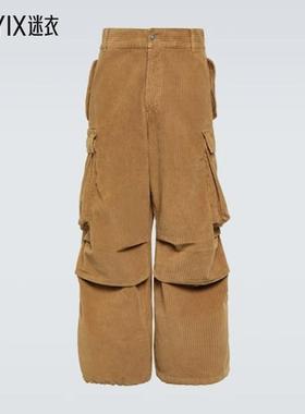 Alanui 男款天鹅绒灯芯绒工装裤 迷衣时尚