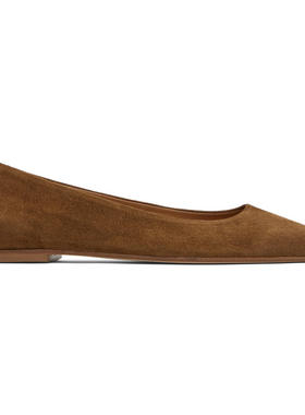 Aeyde 女士 芭蕾鞋 黄褐色 Cassy Pointed-Toe Suede 芭蕾鞋