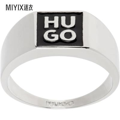 Hugo雨果博斯 男款Enameled Logo 戒指 迷衣时尚