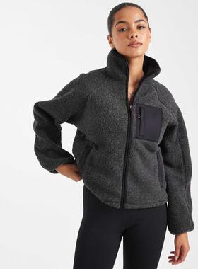 Cotton:on 女士 夹克 marle 棉质毛毛抓绒木炭色