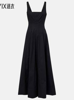 Staud 女款Wells 褶裥棉质中长连衣裙 迷衣时尚