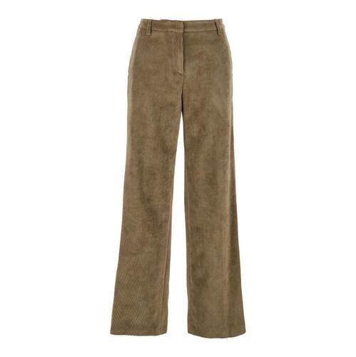 Plain. 女士 FW25 长裤 纯色罗纹丝绒裤
