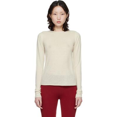 SKIMS 女士 T恤 灰白色 Featherweight Cashmere 长袖