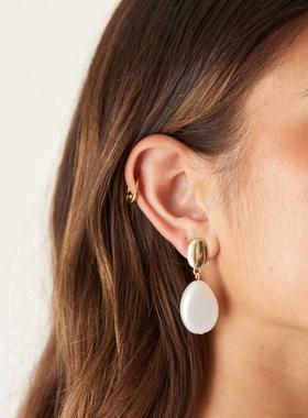 Designb London 女士 耳环 DesignB 伦敦珍珠磨毛金色耳环