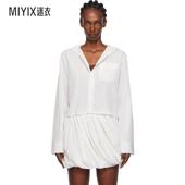 Anderson 迷衣时尚 女款 Cropped J.W. 衬衫 灰白色 Hooded