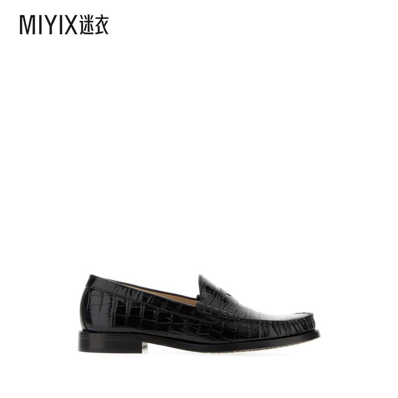 【秋冬新品】Stuart WeitzmanSW女款LOTTIE 黑色皮质乐福鞋迷衣时