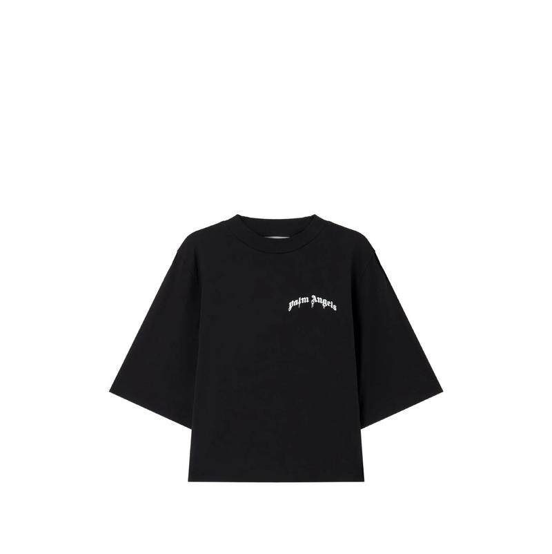 Palm Angels 棕榈天使 女士 SS26 上衣 迷你曲线徽标宽松款T恤