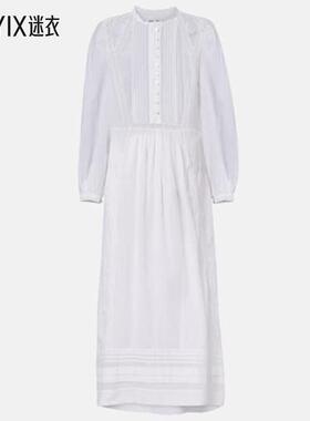 Isabel Marant Étoile 女款Gisela 蕾丝边棉质长款连衣裙 迷衣时