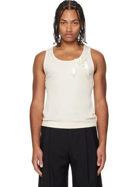 Simone Rocha 男士 背心 灰白色 Ribbon Daisy 背心