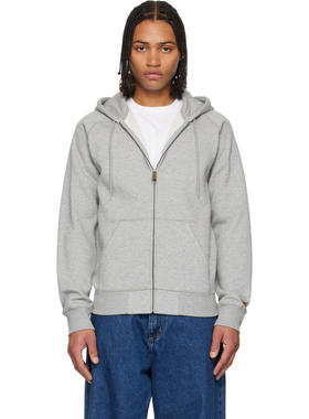 Carhartt WIP卡哈特 男士 卫衣 灰色 Chase 连帽衫