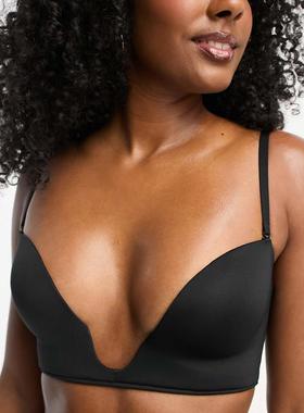 ASOS DESIGN 女士 文胸 moulded 设计开襟深V文胸(黑色)