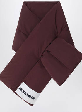 Jil Sander 吉尔·桑达 男士 FW25 围巾 紫红色填充棉带Logo
