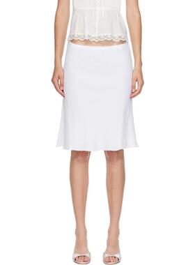 Danielle Guizio 女士 中长裙 白色 Paloma 半身裙