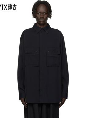 Y-3山本耀司 男款黑色 Rayon Twill 衬衫 迷衣时尚