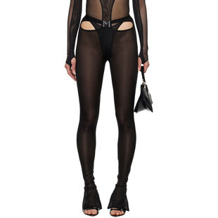 Mugler 穆勒 女士 运动紧身裤 Mugler 黑色 M Cutout 紧身裤