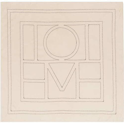 Totême 女士 方巾 TOTEME 灰白色 Embroidered Monogram Silk