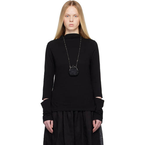 Yohji Yamamoto 山本耀司 女士 T恤 黑色 Slit Detail