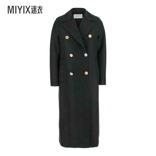 【早秋新品】Harris Wharf London 女款双排扣金色纽扣大衣 迷衣