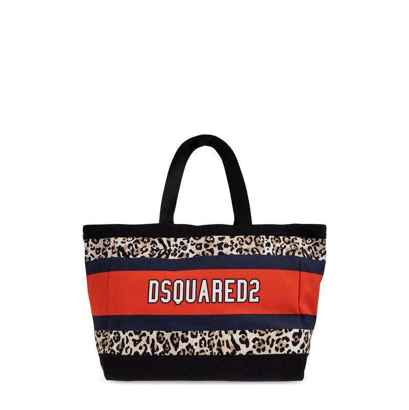 DSquared2 D二次方 女士 托特包 Dsquared2 标志豹纹印花手提袋