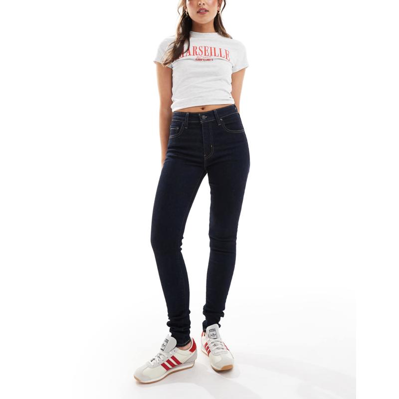 Levi's 女士 牛仔长裤 721 高腰靛蓝色紧身牛仔裤