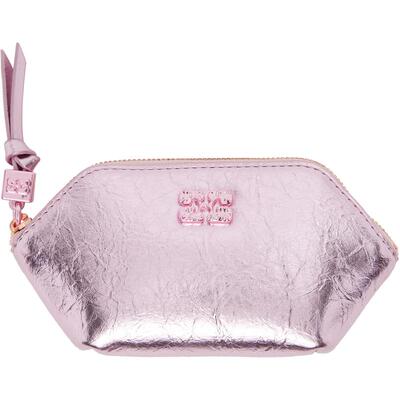 Ganni 甘尼 女士 零钱包 粉色 Bou Crushed