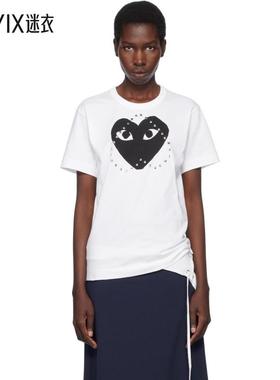Comme Des Garcons Play川久保龄 女款白色 Stud Print Black Hea