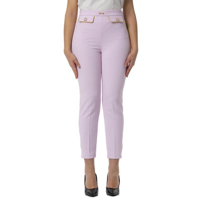 Elisabetta Franchi 女士 SS25 长裤 綴飾馬銜扣滾邊長褲