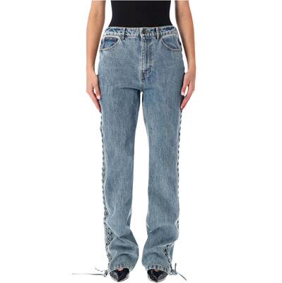 ROTATE 女士 FW26 牛仔长裤 花边牛仔裤