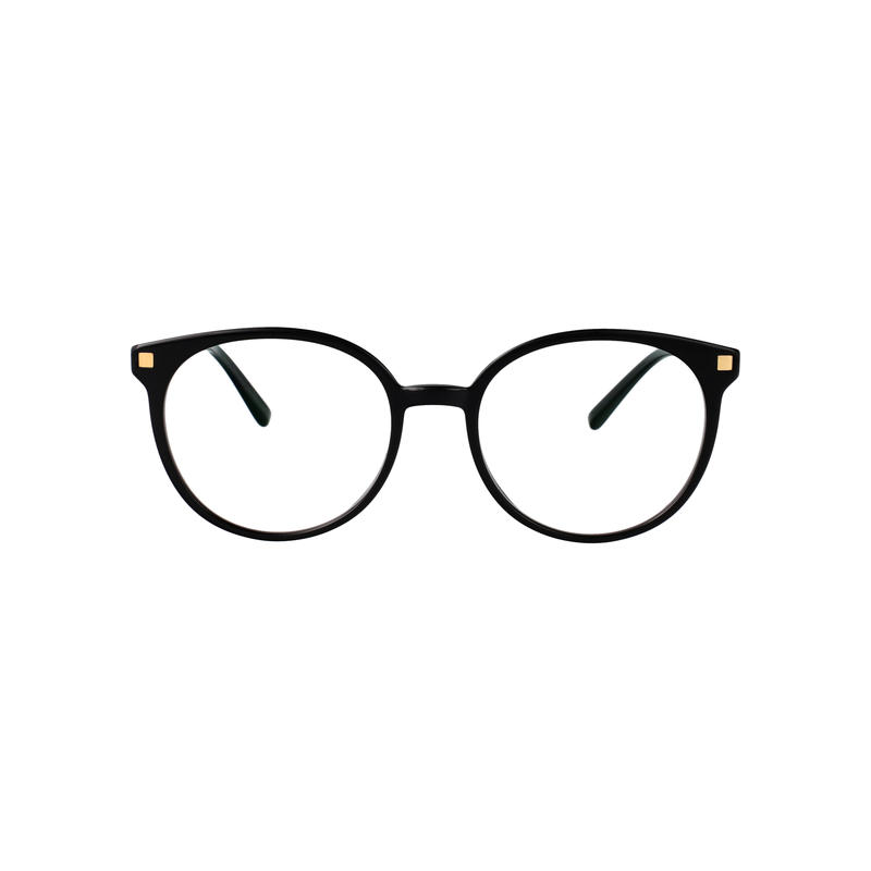 Mykita 女士 FW25 眼镜 C6-BLACK/GLOSSY + 金色不锈钢醋纤眼镜